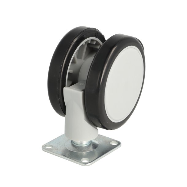 Mbelhjul "Bari" 65mm med Sort Gummibane - med Bremse