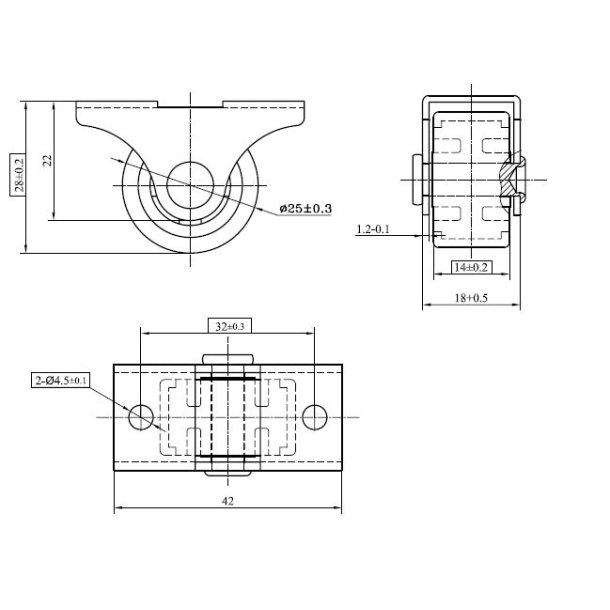 Pufhjul "Nerva" 25 - 19x42mm Beslag