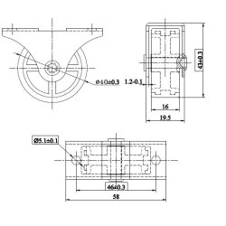 Pufhjul "Nerva" 40 - 20x58mm Beslag
