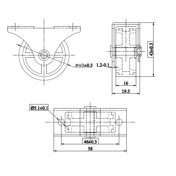 Pufhjul "Nerva" 40 - 20x58mm Beslag