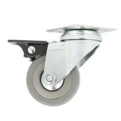 Inventarhjul "Brutus" 50mm - 50x50mm Plade - med Bremse