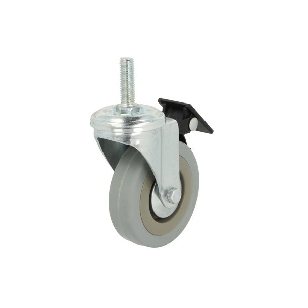 Inventarhjul "Brutus" 75mm - M10x30mm - med Bremse