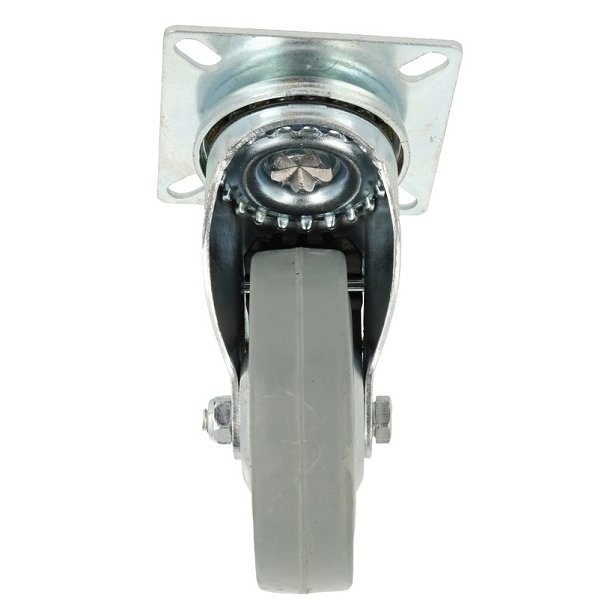 Inventarhjul "Brutus" 75mm - 65x65mm Plade - Fuld Bremse