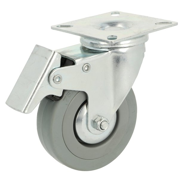 Inventarhjul "Brutus" 75mm - 65x65mm Plade - Fuld Bremse