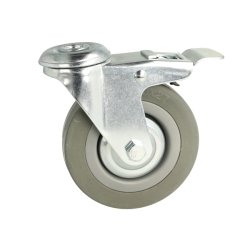 Inventarhjul "Brutus" 100mm - 12,5mm Hul - Fuld Bremse