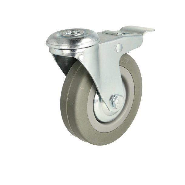 Inventarhjul "Brutus" 100mm - 12,5mm Hul - Fuld Bremse