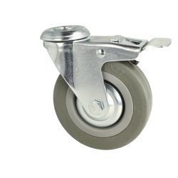 Inventarhjul "Brutus" 100mm - 12,5mm Hul - Fuld Bremse