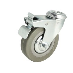 Inventarhjul "Brutus" 100mm - 12,5mm Hul - Fuld Bremse