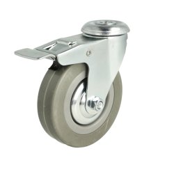 Inventarhjul "Brutus" 100mm - 12,5mm Hul - Fuld Bremse