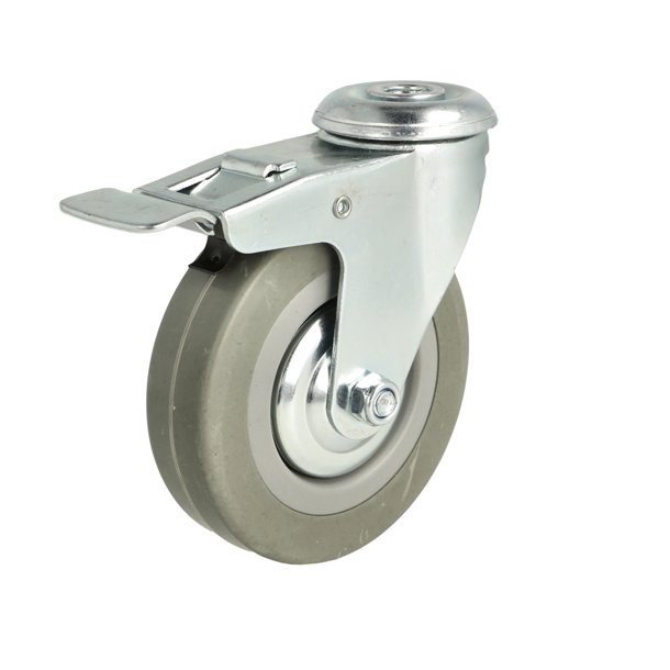 Inventarhjul "Brutus" 100mm - 12,5mm Hul - Fuld Bremse