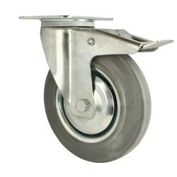 Inventarhjul "Brutus" �200mm - 110x135mm Plade - Fuld Bremse