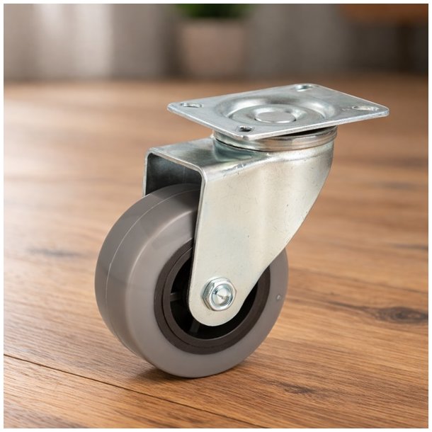 Inventarhjul "C�sar" �75mm - 60x60mm Plade - uden Bremse