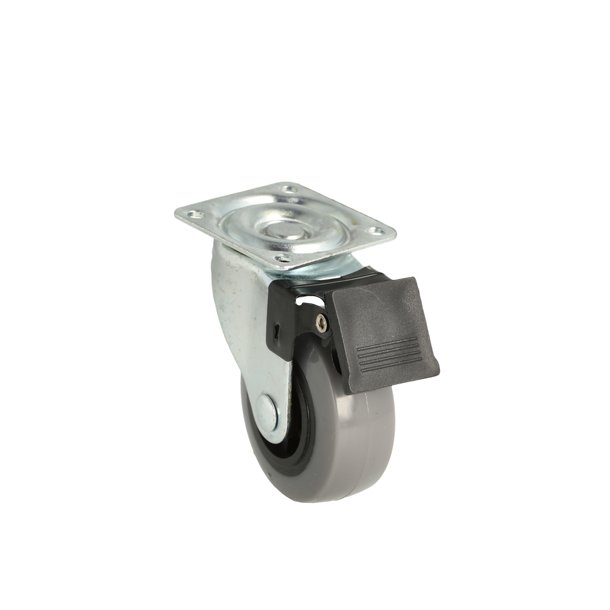 Inventarhjul "C�sar" �50mm - 42x42mm Plade - med Bremse
