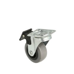 Inventarhjul "Csar" 50mm - 42x42mm Plade - med Bremse