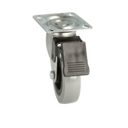 Inventarhjul "Csar" 75mm - 60x60mm Plade - med Bremse