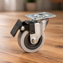 Inventarhjul "C�sar" �75mm - 60x60mm Plade - Fuld Bremse