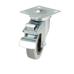 Inventarhjul "Csar" 75mm - 60x60mm Plade - Fuld Bremse