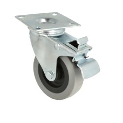 Inventarhjul "Csar" 75mm - 60x60mm Plade - Fuld Bremse