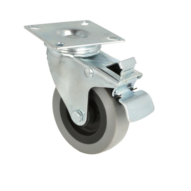 Inventarhjul "Csar" 75mm - 60x60mm Plade - Fuld Bremse