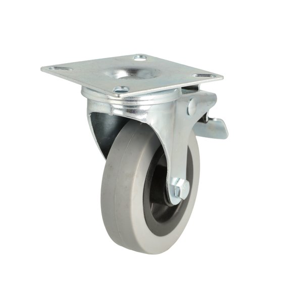 Inventarhjul "Csar" 75mm - 60x60mm Plade - Fuld Bremse