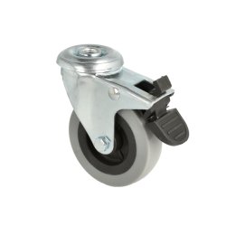 Inventarhjul "Csar" 75mm - 10,5mm Hul - med Bremse