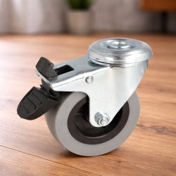 Inventarhjul "C�sar" �75mm - �10,5mm Hul - Fuld Bremse