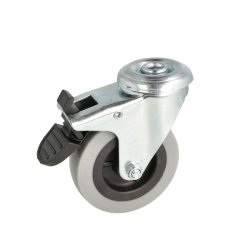 Inventarhjul "Csar" 75mm - 10,5mm Hul - med Bremse