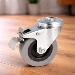 Inventarhjul "C�sar" �75mm - �10,5mm Hul - Fuld Bremse