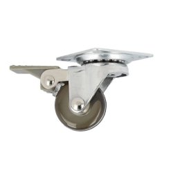 Mbelhjul "Verus" 35mm - Grt Transparent Hjul-med Bremse