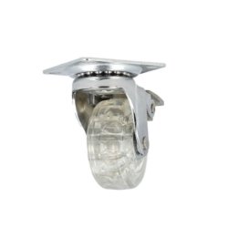 Mbelhjul "Verus" 50mm - Klar Transparent Hjul-med Bremse