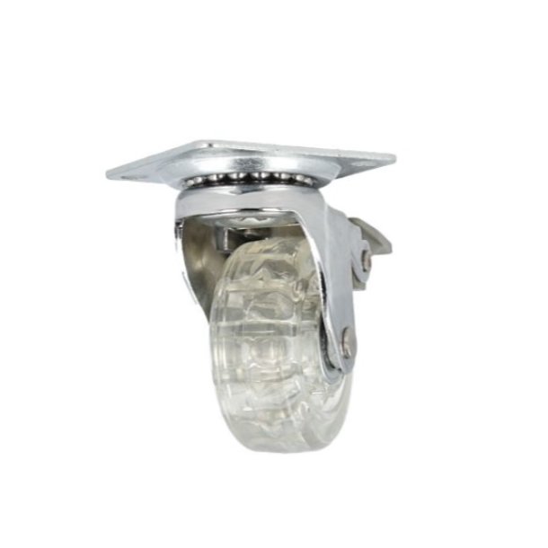 Mbelhjul "Verus" 50mm - Klar Transparent Hjul-med Bremse