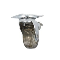 Mbelhjul "Verus" 50mm - Grt Transparent Hjul-med Bremse