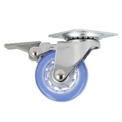 Mbelhjul "Verus" 50mm - Blt Transparent Hjul-med Bremse