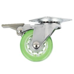 Mbelhjul "Verus" 50mm - Grnt Transparent Hjul-med Bremse