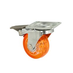 Mbelhjul "Verus" 50mm -Orange Transparent Hjul-med Bremse