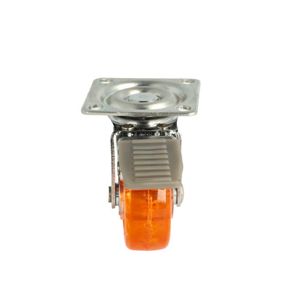 Mbelhjul "Verus" 50mm -Orange Transparent Hjul-med Bremse