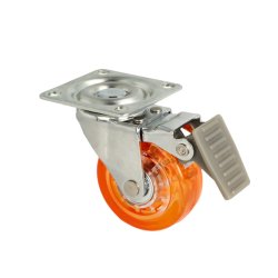 Mbelhjul "Verus" 50mm -Orange Transparent Hjul-med Bremse