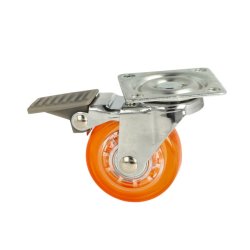 Mbelhjul "Verus" 50mm -Orange Transparent Hjul-med Bremse