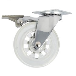 Mbelhjul "Verus" 75mm - Klar Transparent Hjul-med Bremse