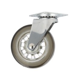 Mbelhjul "Verus" 75mm - Grt Transparent Hjul