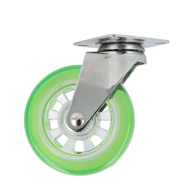 Mbelhjul "Verus" 75mm - Grnt Transparent Hjul