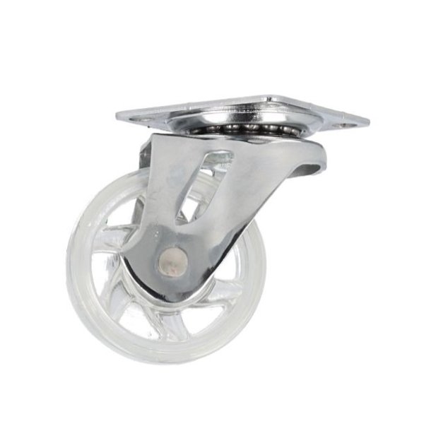 Mbelhjul "Spike" 50mm -  Transparent Hjul