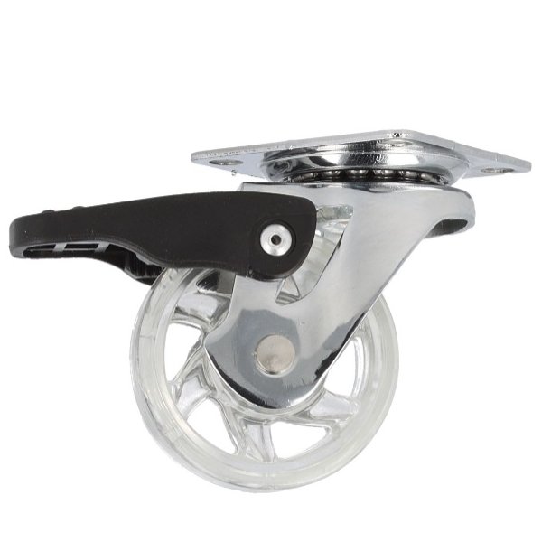 Mbelhjul "Spike" 50mm -  Transparent Hjul og Bremse