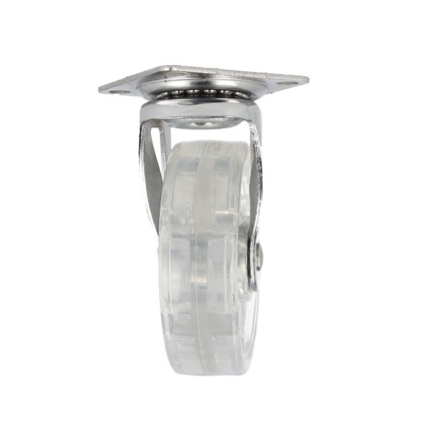 Mbelhjul "Spike" 75mm -  Transparent Hjul