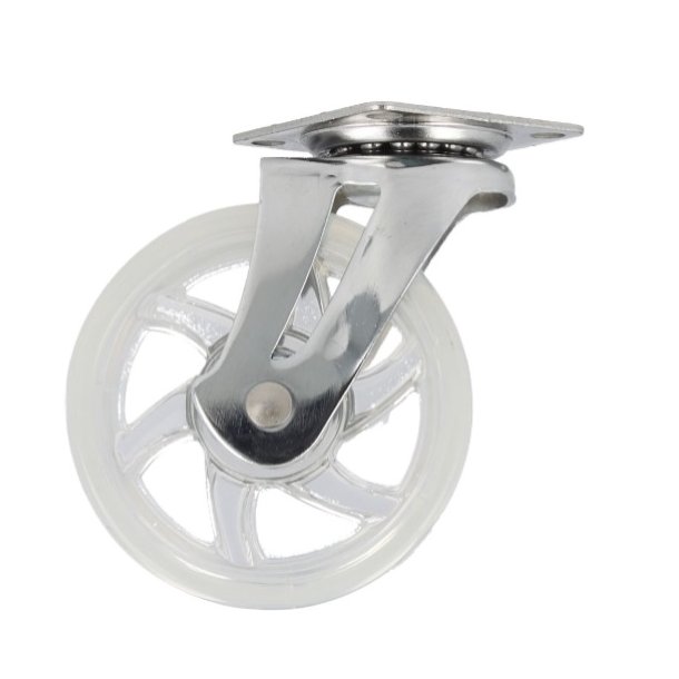 Mbelhjul "Spike" 75mm -  Transparent Hjul