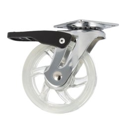 Mbelhjul "Spike" 75mm -  Transparent Hjul og Bremse