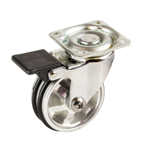 Mbelhjul "Decius" 50mm - Forkromet - med Bremse