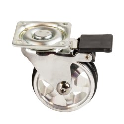 Mbelhjul "Decius" 50mm - Forkromet - med Bremse