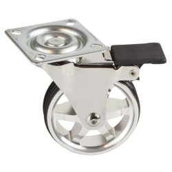 Mbelhjul "Decius" 75mm - Forkromet - med Bremse