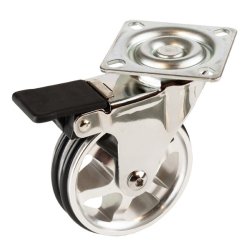 Mbelhjul "Decius" 75mm - Forkromet - med Bremse